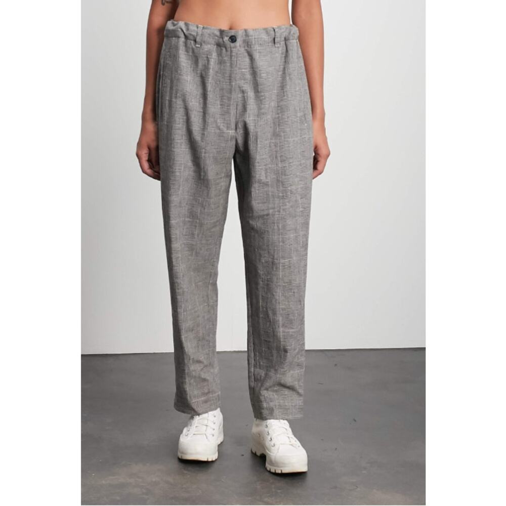 Roucha Poro Linen Blend Trouser Pant Glencheck Houndstooth Womans B / US 6-8